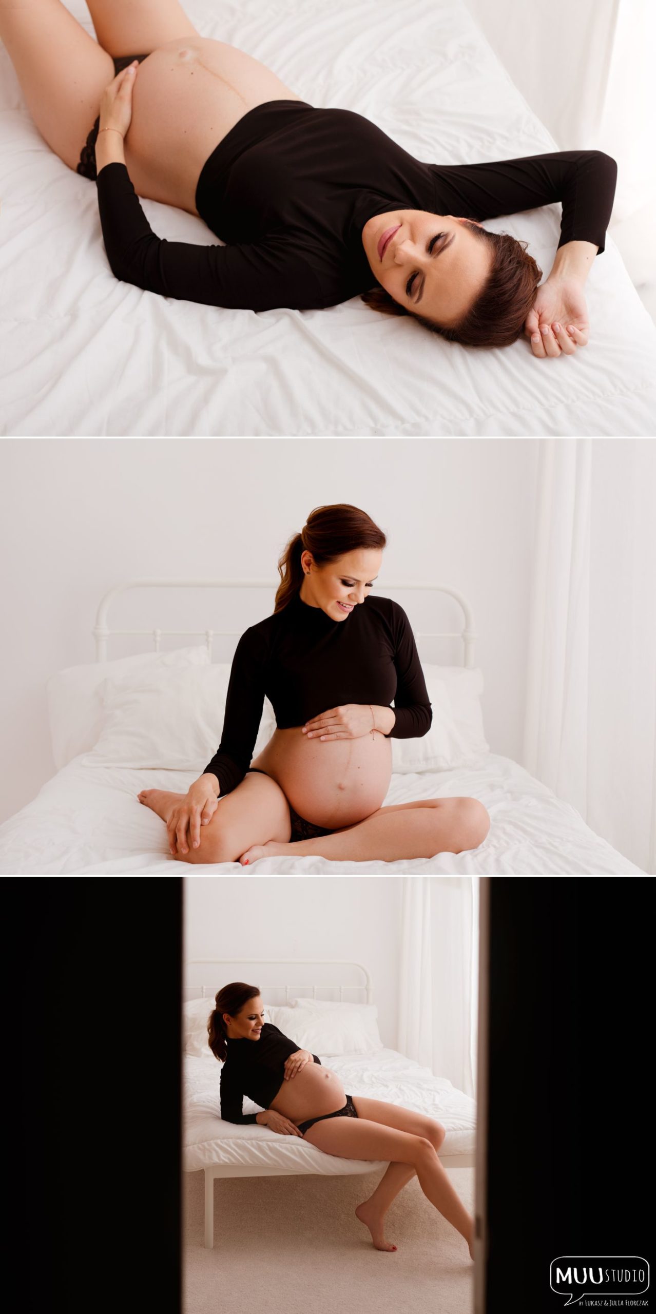 minimalistyczna sesja ciążowa w studio białogard